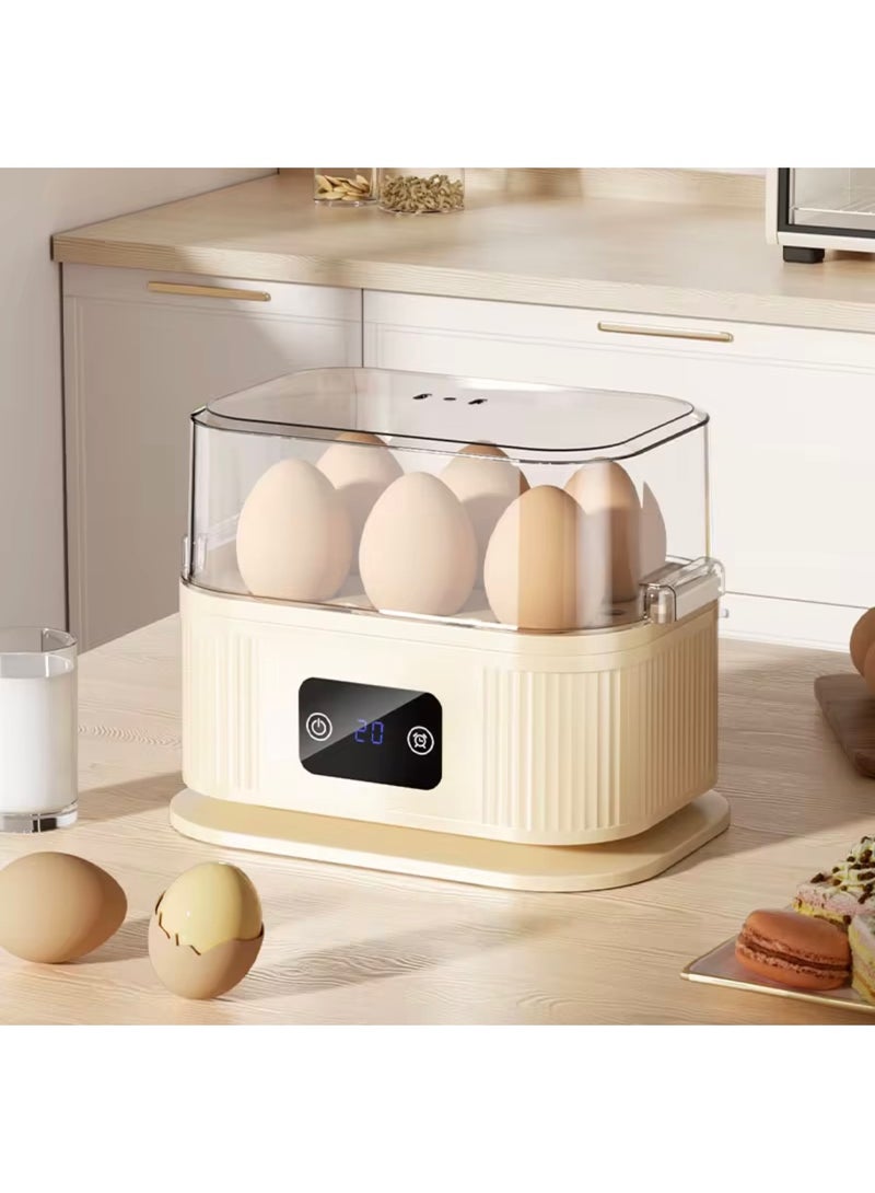 توبي طباخ بيض كهربائي TB-972 - سعة 6 بيضات، 200 واط طهي سريع، أوضاع طهي ناعم/متوسط/قاسٍ مع غطاء شفاف - Image 1